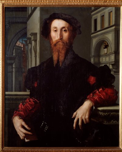フィレンツェの人文主義者で政治家のバルトロメオ・パンチャーティキの肖像（絵画、1540年頃 作： Agnolo Bronzino