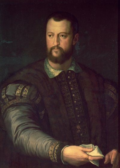 コジモ1世の肖像（1519-74）1559（キャンバスに油彩） 作： Agnolo Bronzino