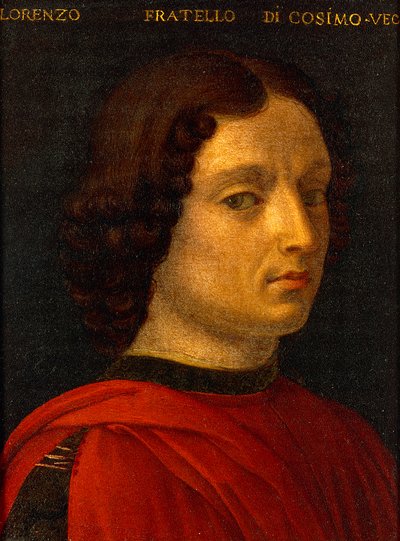 長老ロレンツォ・デ・メディチの肖像」 アグノロ・ブロンズィーノ作 1565～1569年頃 錫に油彩 作： Agnolo Bronzino