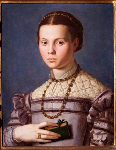 本を持つ少女の肖像（絵画 作： Agnolo Bronzino