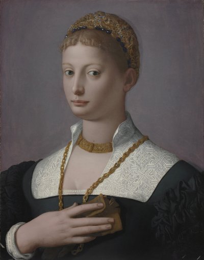 女性の肖像、1550年頃（木の油） 作： Agnolo Bronzino