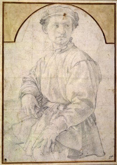 リュートを持った青年の習作 作： Agnolo Bronzino