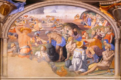 紅海の横断」 アグノロ・ブロンズィーノ（1503-1572）作 1540-1545（フレスコ画 作： Agnolo Bronzino