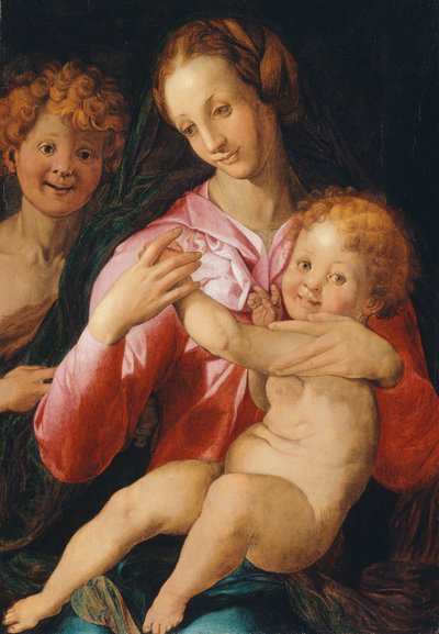 聖母子と若き洗礼者ヨハネ 作： Agnolo di Cosimo Bronzino