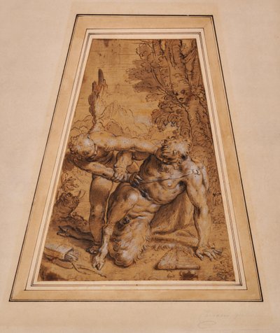 パンを征服するキューピッド 作： Agostino (attr. to) Carracci