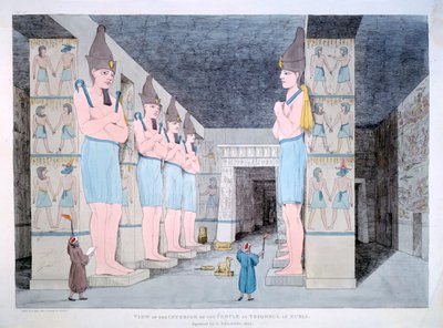 ヌビアのイブソンブル寺院の内部（1820年） 作： Agostino Aglio