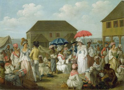 リネンマーケット、ドミニカ、1780年頃（キャンバスに油彩） 作： Agostino Brunias