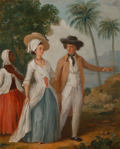 プランターと彼の妻、使用人付き,プランターと彼の妻、使用人が付き添う, ca. 1780年。 作： Agostino Brunias