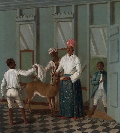鹿を洗うしもべ、カリフォルニア州。 1775年。 作： Agostino Brunias