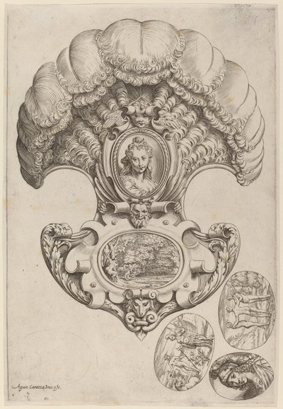 扇形のかぶと 作： Agostino Carracci