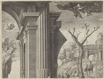 賢者の礼拝（右上部） 作： Agostino Carracci