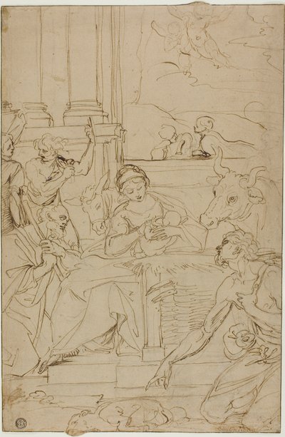 羊飼いの礼拝 作： Agostino Carracci