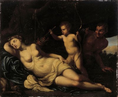 眠るダイアナ 作： Agostino Carracci