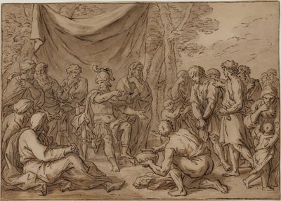 捕虜は領主の前に連れてこられる 作： Agostino Carracci