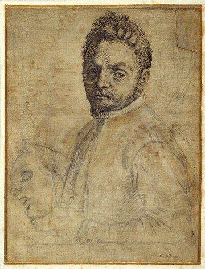 ジョヴァンニ・ガブリエリ「イル・シヴェロ」（エングレーヴィング、黒インク、黒チョーク 作： Agostino Carracci