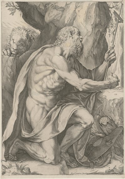 聖ヒエロニムス 作： Agostino Carracci
