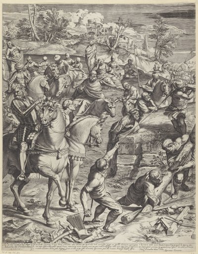 キリストの磔刑（左部分） 作： Agostino Carracci