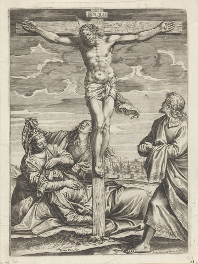 キリストの磔刑 作： Agostino Carracci