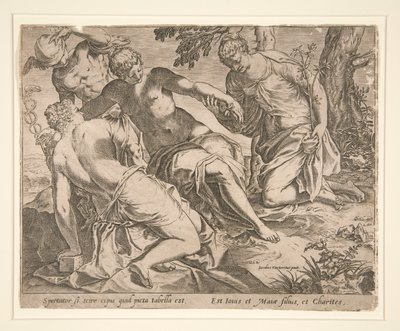 マーキュリーと三美神 作： Agostino Carracci