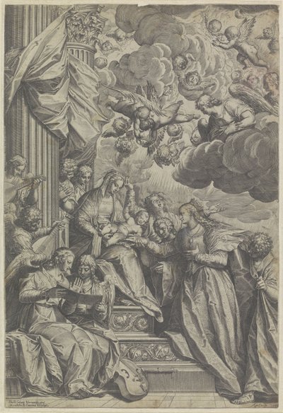 聖カタリナの神秘的な結婚 作： Agostino Carracci