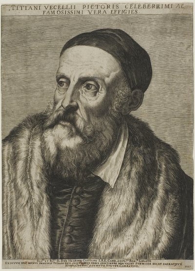 ティツィアーノの肖像 作： Agostino Carracci