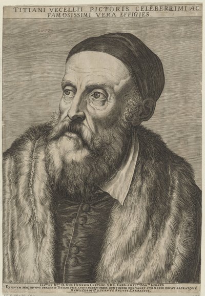 画家ティツィアーノの肖像 作： Agostino Carracci