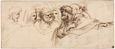 頭の直腸の研究、後半1500年代。 作： Agostino Carracci