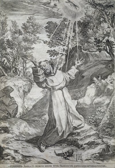 ラ・ベルナ山での聖フランシスコの汚名挽回（1224年 作： Agostino Carracci