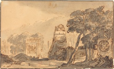 古墳のある風景 作： Agostino Mitelli