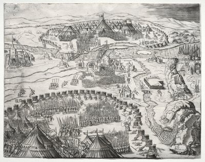 チャールズ5世とソリマン2世の軍の地位と陣営、1532年。 作： Agostino Musi