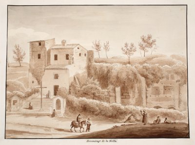 マドンナデラステラの庵、1833年（茶色のウォッシュでエッチング） 作： Agostino Tofanelli