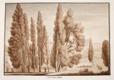 ヴィラデステ、1833年（茶色のウォッシュでエッチング） 作： Agostino Tofanelli