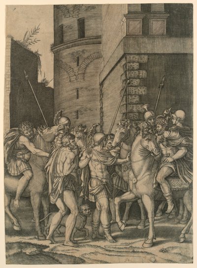 兵士に会うローマ皇帝 作： Agostino Veneziano