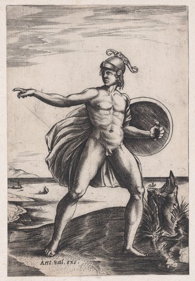 戦士、カリフォルニア州。 1514-36。 作： Agostino Veneziano