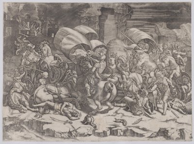 カットラスとの戦い、1530-31。 作： Agostino Veneziano