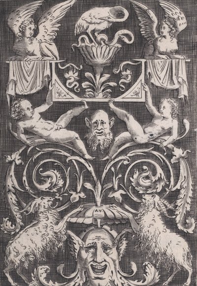 装飾パネル、約。 1514-36。 作： Agostino Veneziano