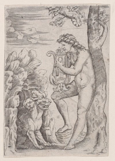 オルフェウス、1528 年。 作： Agostino Veneziano