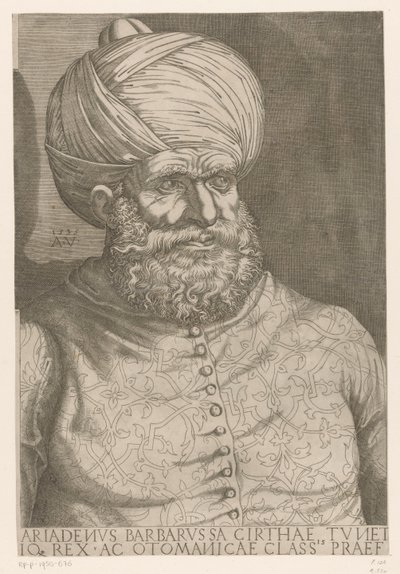 アドミラル・キール・アドディン・バルバロッサの肖像 作： Agostino Veneziano