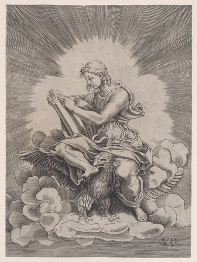セント ジョン、1518 年。 作： Agostino Veneziano