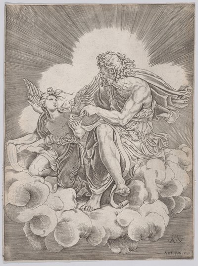 聖マタイ、1518 年。 作： Agostino Veneziano