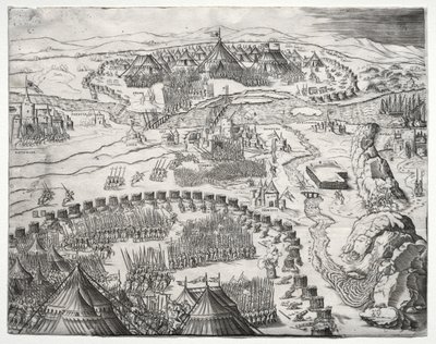 カール 5 世とソリマン 2 世の軍隊の陣地と陣営 作： Agostino Veneziano