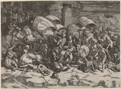 カットラスとの戦い 作： Agostino dei Musi, after Giulio Romano