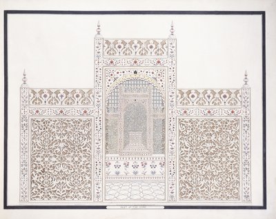 タージの一部、c。 1815年 作： Agra School