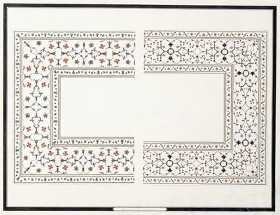 皇帝の墓からのモザイクの標本、c。 1815年 作： Agra School