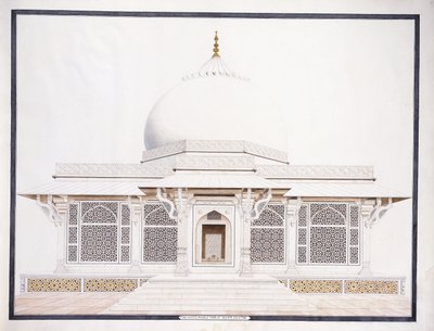 セリエム・チスティの白い大理石の墓、c。 1815年（鉛筆、ペンとインク、w - c） 作： Agra School