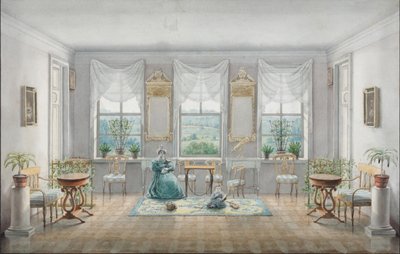荘園ゴーリキの応接室 1831年 作： Agrafena Dmitrievna Blagovo