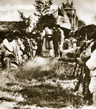 秘密の献身のために集まったクリステロスのグループ、1926年頃 作： Agustin Victor Casasola