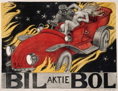 Bil-Bol、自動車販売店のポスター 作： Akseli Gallen-Kallela