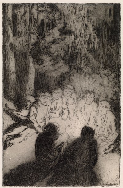 キャンプファイヤーの物語（7人の兄弟） 作： Akseli Gallen Kallela