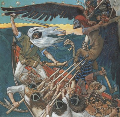 三方の防衛、1896 作： Akseli Gallen Kallela